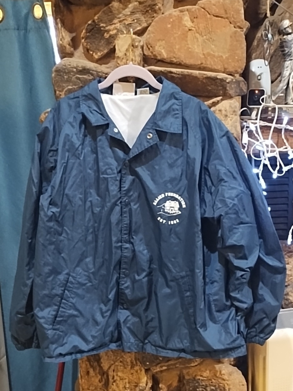 Men's Navy Windbreaker Jacket with Logo